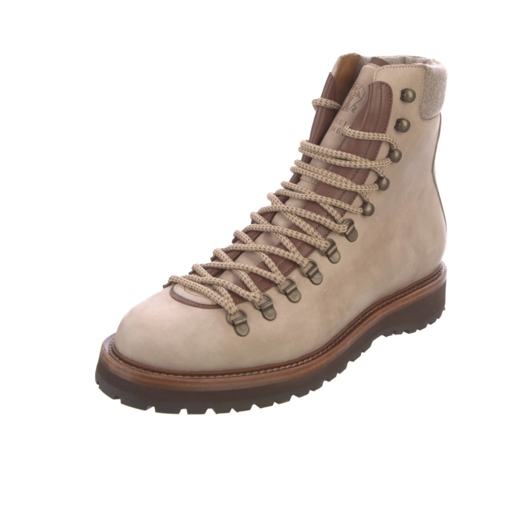Brunello Cucinelli Leather Hiking Boots Size 42